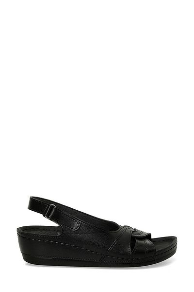 Polaris 164339.Z5FX Schwarze flache Damensandalen