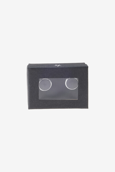 ALTINYILDIZ CLASSICS Erkek Siyah-Gümüş %100 Metal Kol Düğmesi