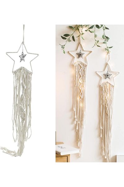 mongtsamz dream catcher, wood/cotton, white, 105 cm