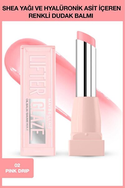 Maybelline New York Lifter Glaze Shea Yağı ve Hyalüronik Asit içeren Renkli Dudak Balmı - 02 Pink Drip