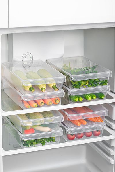 Porsima 3183 6-Piece Covered Cabinet and Refrigerator Organizer Bathroom Kitchen Organizer 4 Liters