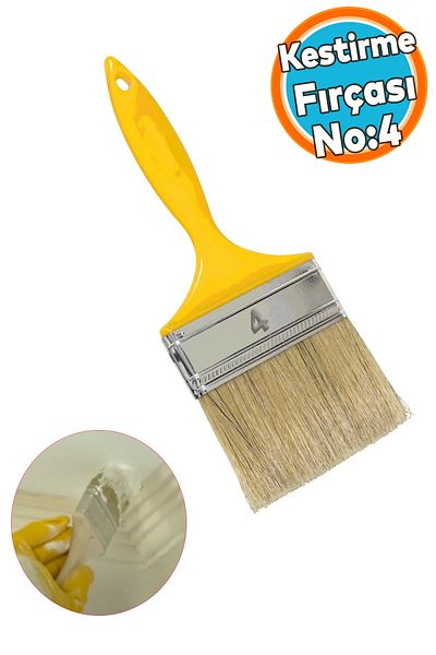 NZB Trimming Painting Brush Plastic Handle No 4 Number Ceiling Paint Bristle Brush Interior Exterior
