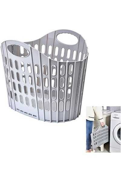 COOYA Large Collapsible Laundry Hamper with Dual Handles - Gray (High Capacity)