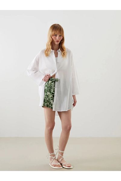 LC Waikiki Rochie de plajă pentru femei LCW DREAM cu guler alb