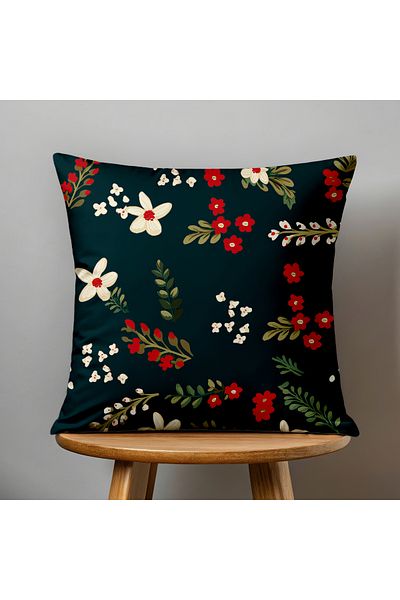 Filamente Double Sided Digital Printing Throw Pillow Cover Floral Pattern