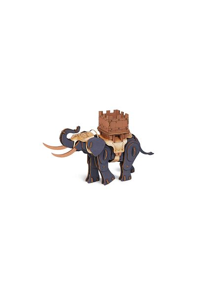 ? The Crowood Press Ltd 3D Puzzle Fighting Elephant, Rowood, wood, 107 pieces,