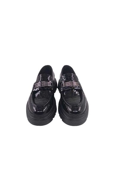 Oneka Shoes 1308256503   Casual Men's Loafer Black with Crocodile Buckle