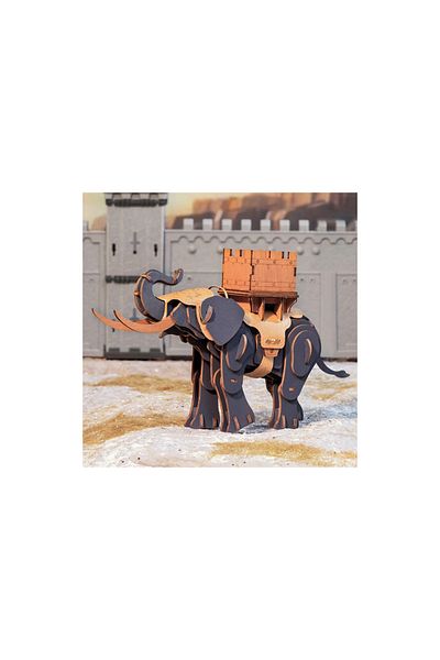 ? The Crowood Press Ltd 3D Puzzle Fighting Elephant, Rowood, wood, 107 pieces,