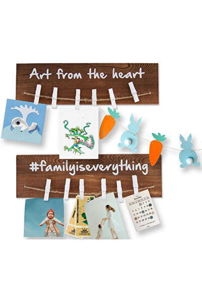 Comfify Set 2 panouri Comfify, lemn, maro, 43 x 12,7 cm