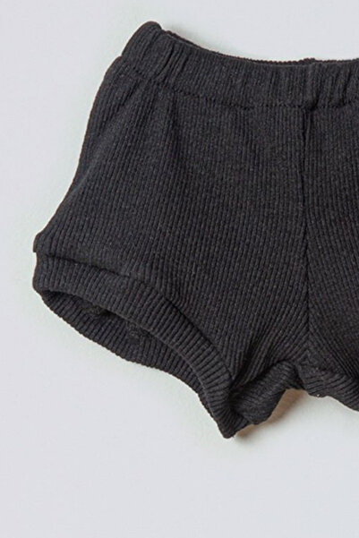 ADABEBEK Ribbed Strap Baby Crop 2-Piece Shorts Set