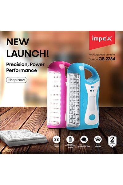 İMPEX Impex LED Rechargeable Lantern 2 pcs Combo (CB 2284)