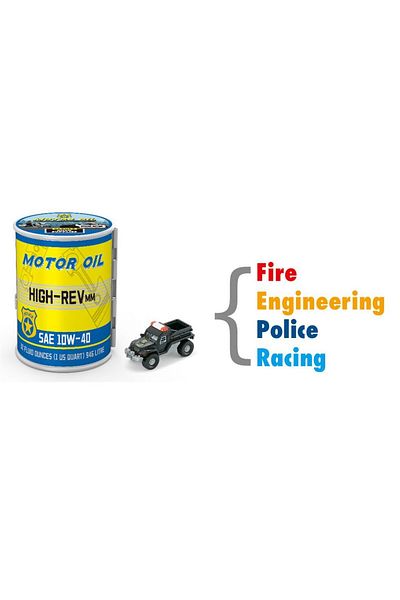 STEM Motor Oil Service Station - 1x Racers Vehicle Die-Cast - Assorted(Fire, Engineering, Police Racing)