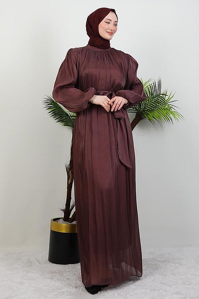 GİYZAMİLA Matem Hijab Φόρεμα Ροζ Καφέ