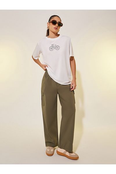 Take Two By Styli Embroidered Round Neck Short Sleeves T-Shirt