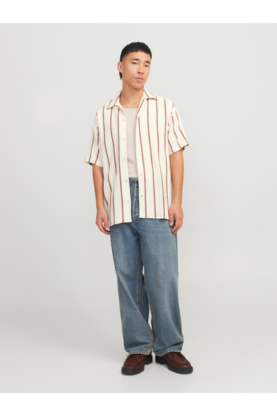 Jack & Jones Striped Resort Collar Regular Fit Shirt
