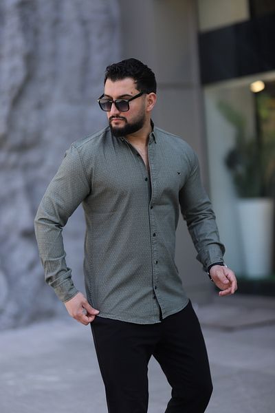 Klothy Ανδρικό μακρυμάνικο τζιν πουκάμισο Gabardine 2428