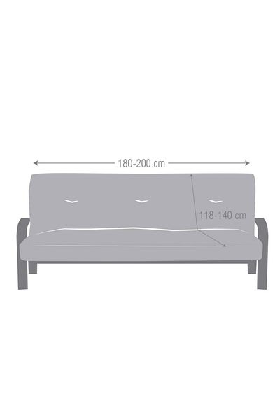 EYSA CONFECTIONES Elastic sofa cover 3-seater without arms, 180-200cm, Iria, C/11 Dark beige