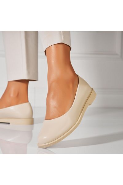 Joana Women's Ballerinas Beige Ecological Leather Jalecia