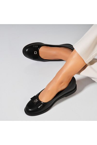 Joana Women's Ballerinas Black Lisha Ecological Leather