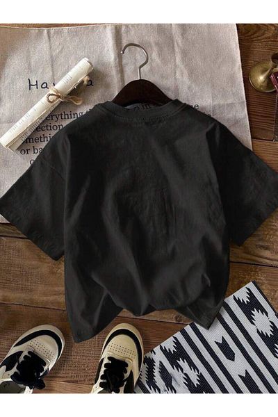 trendgar Μαύρο μπλουζάκι unisex με στάμπα Vitange