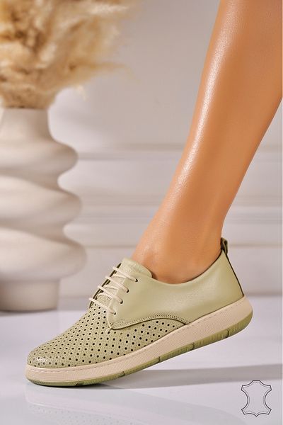Joana Women's Loafers Natural Leather Green Mazikeen