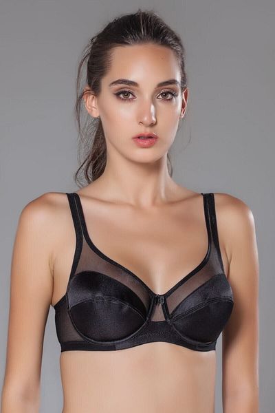 MOONLİGHT 2122 Black Minimizer Gathering Bra (WHALED)