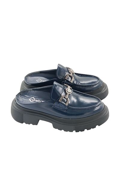 MİLONEK 202413081002   Women's Daily Navy Blue Sabo Slippers