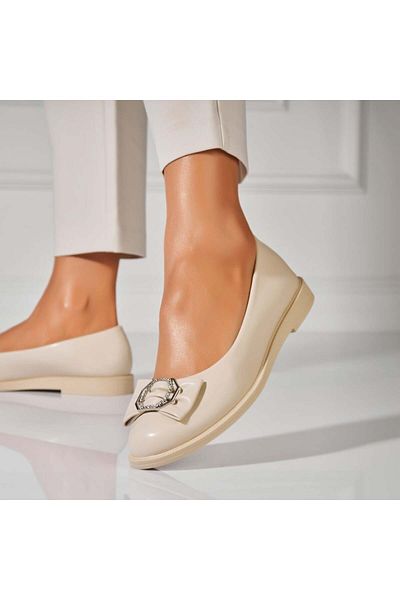 Joana Women's Ballet Flats Beige Eco-Leather Laren