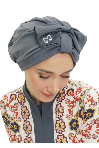 Mayovera Hijab Bonnet - Anthracite with Bow