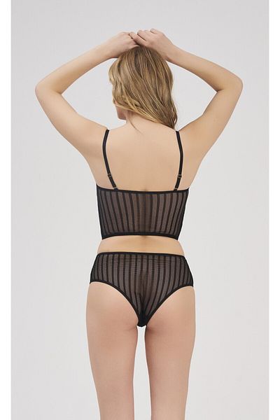 MOONLİGHT Moonlight 325 Μαύρο Σετ σουτιέν με γάντζο χωρίς υποστήριξη με χρυσά αξεσουάρ