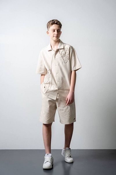 LOCO 09-14 Years Boy's Shorts Suit - Beige