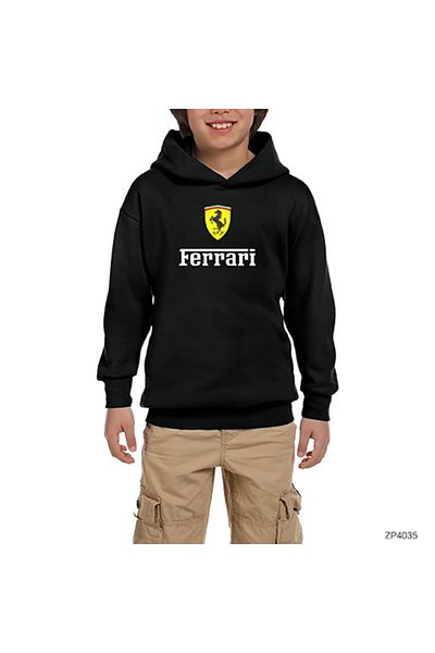 Z zepplin Ferari in Italy Black Children's Hooded Sweatshirt
