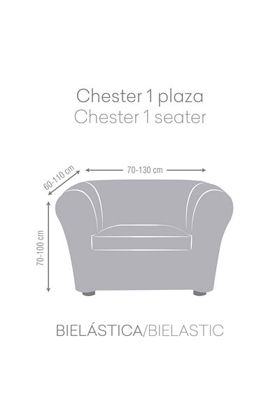 EYSA CONFECTIONES Chesterfield armchair bi-elastic cover, Premium ROC, C/16 dark grey