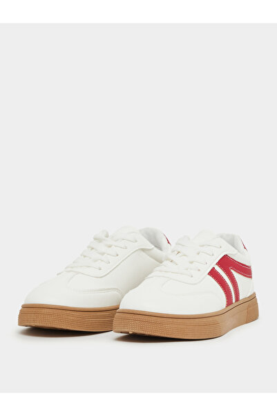 Styli Contrast Trim Round Toe Lace-Up Sneakers