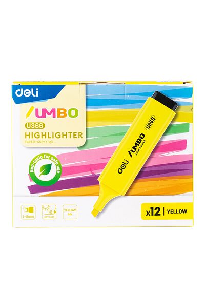 Deli Highlighter YELLOW EU366-YL