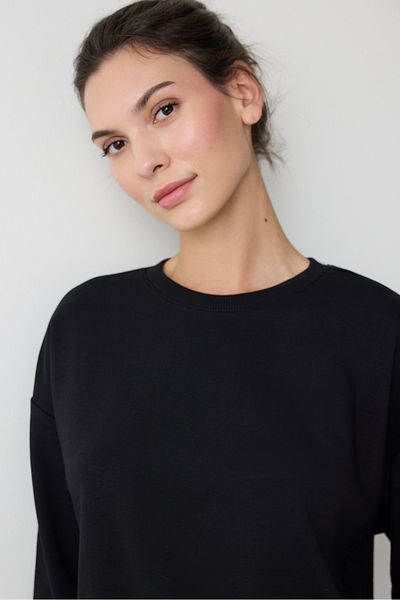 Penti Stitch Detailliertes aktives schwarzes Sweatshirt