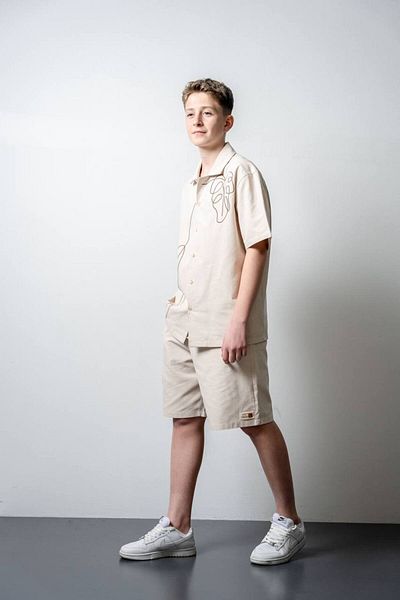 LOCO 09-14 Years Boy's Shorts Suit - Beige