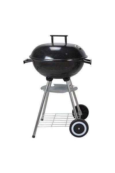 Homelux Gratar rotund cu roti, 56 cm, capac inclus, negru, metalic
