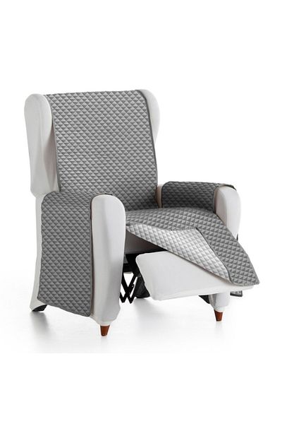 EYSA CONFECTIONES Reversible quilted armchair cover, Oslo, C/06 Anthracite/Light grey