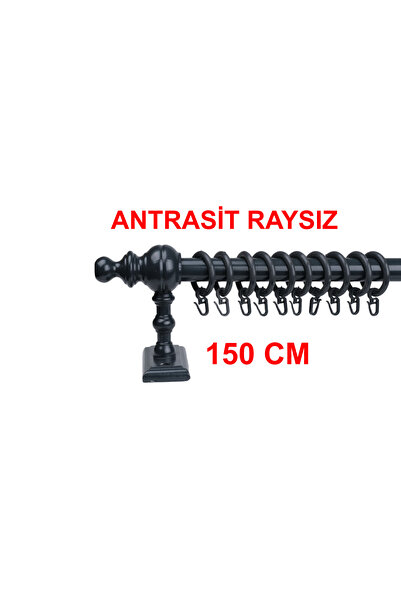 di'mora by ağbaht züc. Antrasit Raysız Ahşap Rustik Perde Askısı Rustik Borus...