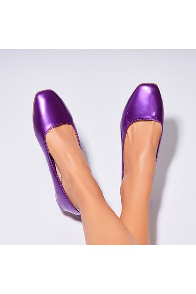 Joana Women's Ballet Flats, Purple Patent Leather, Masyn