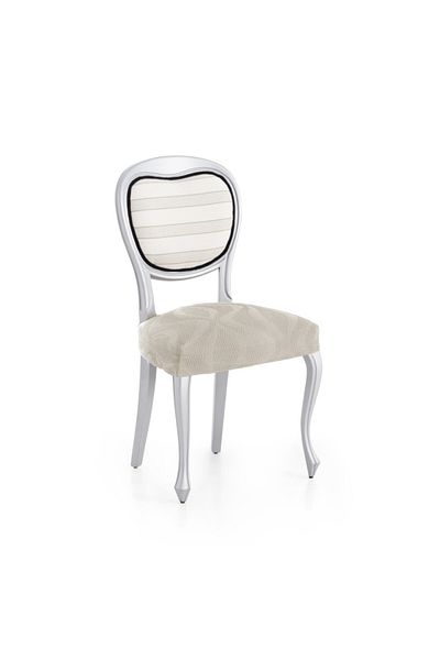 EYSA CONFECTIONES Set of 2 elastic chair covers (seat) jacquard, Iria, C/0 Beige