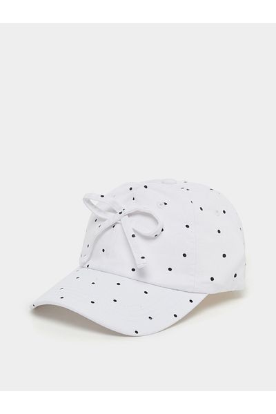 Styli Ribbon Polka Dot Print Cap