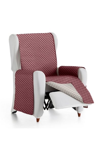 EYSA CONFECTIONES Reversible quilted armchair cover, Oslo, C/08 Bordeaux/Grey