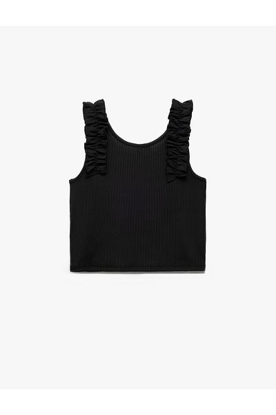 Koton Crew Neck Ruffle Detailed Camisole Tank Top
