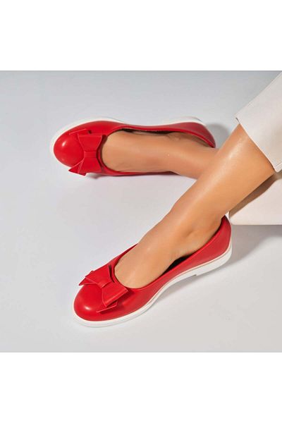 Joana Women's Ballerinas Red Ecological Leather Rydia