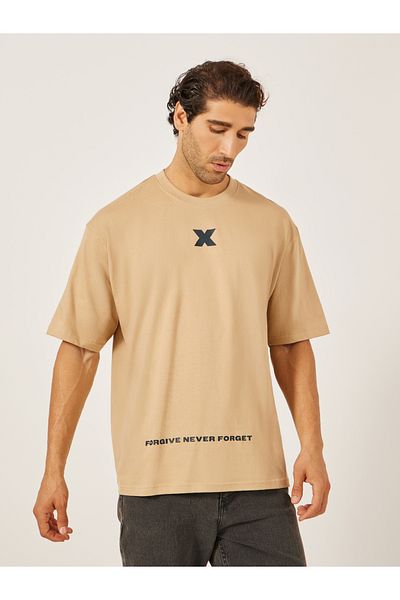 Styli Minimal Graphic Print Oversized Pure Cotton T-Shirt