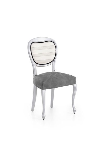 EYSA CONFECTIONES Set of 6 elastic jacquard chair covers (seat), Iria, C/16 Anthracite Grey
