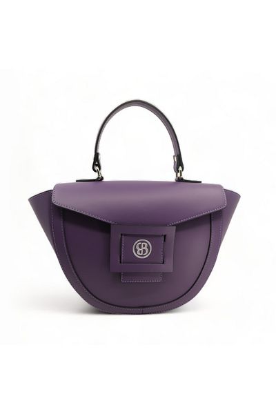 BESSO Geantă de mână Dolce Attesa Purple din piele naturală