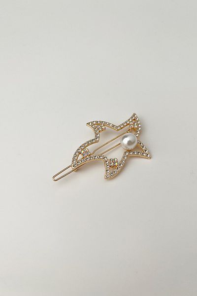 Modex 5 cm Size STarfish - Single Pearl and Jewelled Buckle